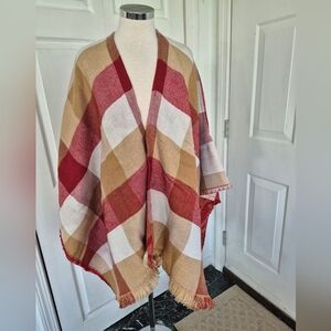 Soft Surroundings Red Combo Buffalo Wrap NWT